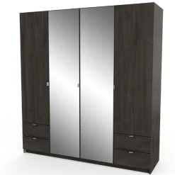 Kleerkast Melinda 4 Draaideuren, 4 Lades, 6 Legplanken En 2 Kledingroedes-Waterford Eik -Songmics Winkel 20900240 2023 05 08T094635.945 bacb