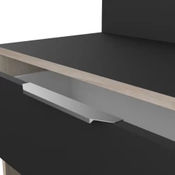 Microgolfkast Michael 1 Lade, 2 Open Vakken, 1 Draaideur En 1 Legplank-ruwe Eik/zwart -Songmics Winkel 20900240 2023 05 08T101119.328 3075