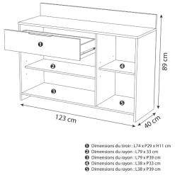Microgolfkast Michael 1 Lade, 2 Open Vakken, 1 Draaideur En 1 Legplank-ruwe Eik/zwart -Songmics Winkel 20900240 2023 05 08T101156.491 f768