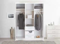 Kledingkast Geraldo 140cm Met 3 Deuren & Spiegel - Wit -Songmics Winkel 20900930 12 dd8b