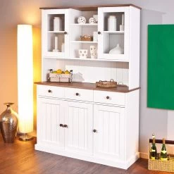 Buffetkast Westerland Breed Landelijk - Wit/bruin -Songmics Winkel 20901467 11 eb6b