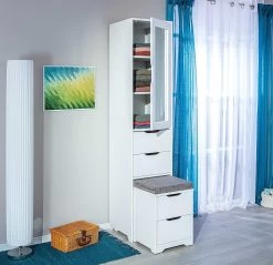 Opbergkast Xavier 44cm 1 Deur & 4 Lades - Wit -Songmics Winkel 20902750 11 72ce