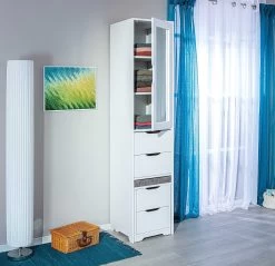 Opbergkast Xavier 44cm 1 Deur & 4 Lades - Wit -Songmics Winkel 20902750 12 cb04