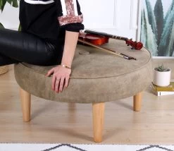 Fluffe Poef | 50% Katoen/50% Fluweel | 15cm Spons | Houten Poten -Songmics Winkel 209FLF1297 20 203 5a9e