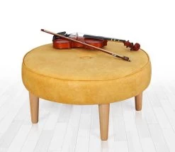 Fluffe Poef: 50 Otton/50% Fluweel | Geel