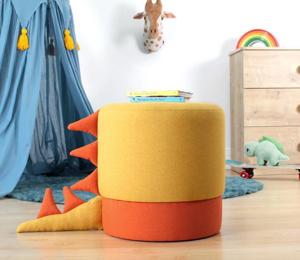 Fluffe Poef - 50% Katoen/50% Fluweel, Poten Met PVC-coating 6 Fluffe Poef - 50% Katoen/50% Fluweel, Poten Met PVC-coating - Afbeelding 4