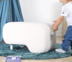 Bontfluwelen Poef | 35cm Orthospons | Wit -Songmics Winkel 209FLF1331 20 204 c491