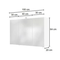 Spiegelkast Hansen 100cm 3 Deuren - Wit -Songmics Winkel 212.1.1106 5 7dc6