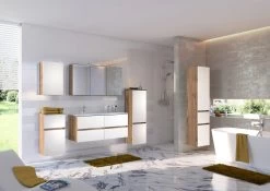 Spiegelkast Luna 120cm Met 3 Deuren En Ledverlichting - Eik -Songmics Winkel 214.1.3181 3b 1cf1