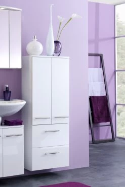 Badkamerkast Small 50cm 2 Deuren & 2 Lades - Hoogglans Wit