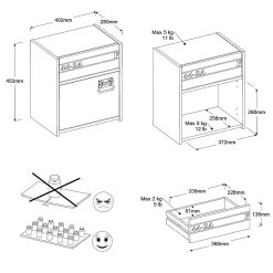 Nachtkastje Fabric Industrieel - Beige/grijs 18 Nachtkastje Fabric Industrieel - Beige/grijs -Songmics Winkel 2311chev picto mm 06f9