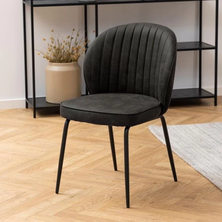 Eetkamerstoel Patri - Antraciet/zwart 3 Eetkamerstoel Patri - Antraciet/zwart