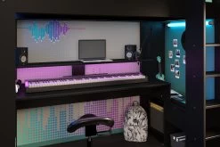 Hoogslaper Met Bureau Raider 90x200cm - Zwart -Songmics Winkel 2368 LSUR MUSIC DET1 8d29