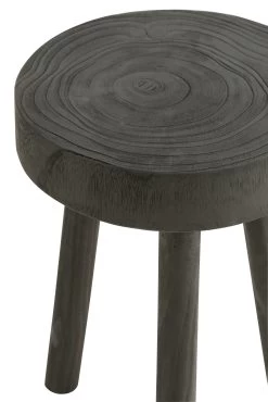 Set Van 2 Krukjes Paulownia Hout Zwart -Songmics Winkel 23930 2 46be