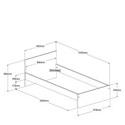 Eenpersoonsbed Shelby 90x190 - Eik -Songmics Winkel 2400li90 picto mm fe9b
