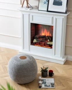 Poef Van Grijs Acrylraster | Atelier Del Sofa