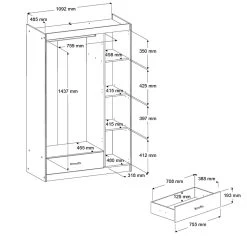 Kledingkast Charly 3 Deuren -Songmics Winkel 2498a3px picto mm 2 3cec