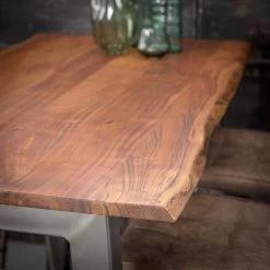 Bartafel Edge 147x80 Met Acaciahout - Bruin/grijs -Songmics Winkel 2504 15 2 97d5