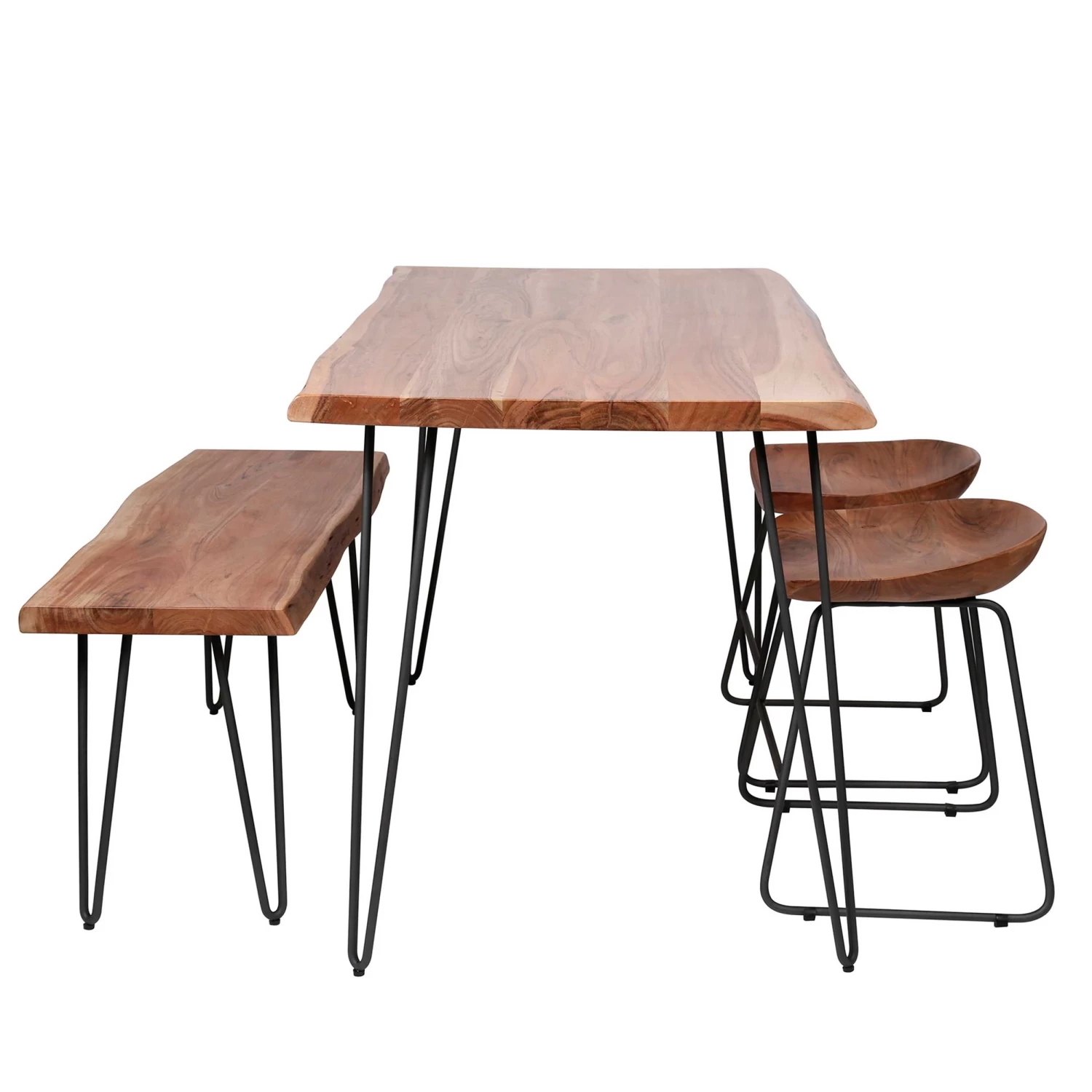 Eetkamerbank Edge 100 Cm - Acacia 4 Eetkamerbank Edge 100 Cm - Acacia - Afbeelding 2