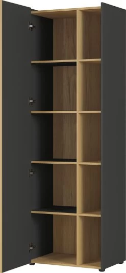 Dossierkast Ings 62 X 188cm - Grafiet/eik -Songmics Winkel 2977 549 pe open a cut e225