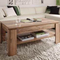 Salontafel Universal | Met Legplank | 110 X 65 X 47 Cm | Walnoothouten Kleur