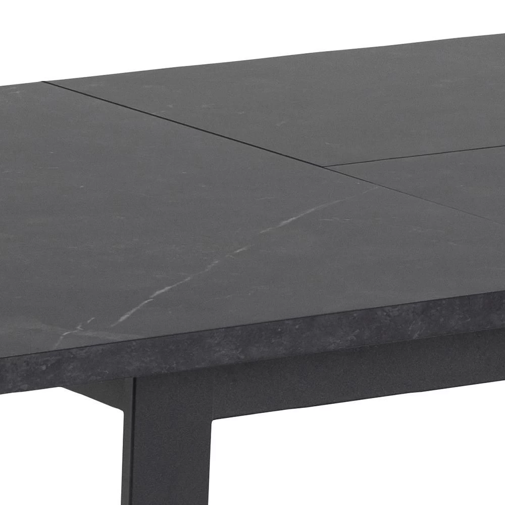Verlengbare Eettafel Amanda 160<220x90 - Marmer/zwart 6 Verlengbare Eettafel Amanda 160<220x90 - Marmer/zwart - Afbeelding 4