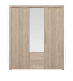 Kledingkast Luisa 184cm Met 3 Deuren & Spiegel - Blonde Eik -Songmics Winkel 2 ABBY CH1F MH1F 35 1H1F190 01 1 018c