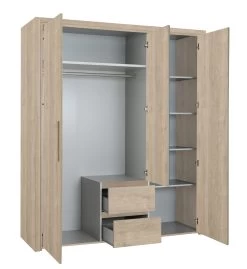 Kledingkast Luisa 184cm Met 3 Deuren & Spiegel - Blonde Eik -Songmics Winkel 2 ABBY CH1F MH1F 35 1H1F190 05 f526