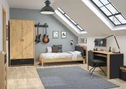 Kledingkast Liam 102cm Met 2 Deuren & 1 Lade - Artisan Eik -Songmics Winkel 2 ARTHUS CH2W MH2W 05 A 02 d952