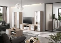 Tv-meubel Gaston 180cm - Lichte Kronberg Eik/wit -Songmics Winkel 2 ASTON CJ0M MJ0M 16 A 01 ef89