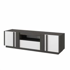 Tv-meubel Gaston 180cm - Zwart Hout/wit -Songmics Winkel 2 ASTON CJ0M MJ0S 16 1J0S335 05 8b52