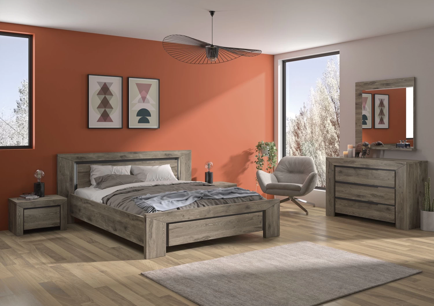 Commode East 3 Lades - Donkere Eik 4 Commode East 3 Lades - Donkere Eik - Afbeelding 2