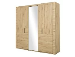 Kledingkast Attitude 220cm Met 3 Deuren & Spiegel - Eik -Songmics Winkel 2 CONFIDENCE CH2T MH2T 02 1H2T180 03 5a01