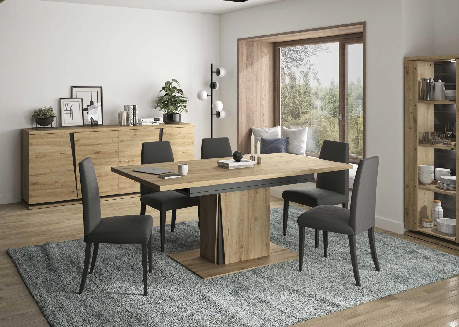 Verlengbare Eettafel Split 180/225 - Artisan Eik 8 Verlengbare Eettafel Split 180/225 - Artisan Eik - Afbeelding 6