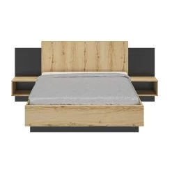 Bed Marzano 140x190cm Met Twee Nachttafeltjes - Helvezia Eik -Songmics Winkel 2 MIMIZAN CH3C MH3C 05 1H3C104 01 dc23
