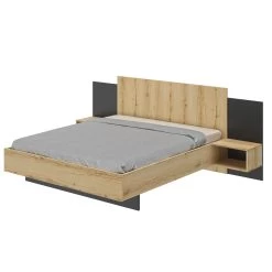 Bed Marzano 160x200cm Met Twee Nachttafeltjes - Helvezia Eik -Songmics Winkel 2 MIMIZAN CH3C MH3C 05 1H3C106 02 2fe9