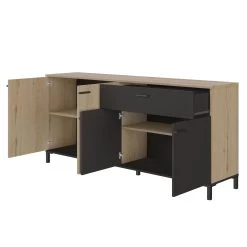 Dressoir Tando 180cm Industrieel - Eik/zwart -Songmics Winkel 2 TRUST CJ0J MJ0J 16 1J0J500 04 7ba5