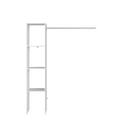 Kledingkast Botan 138cm, 3 Legplanken & 1 Kledingroede - Wit -Songmics Winkel 301510 F 9626