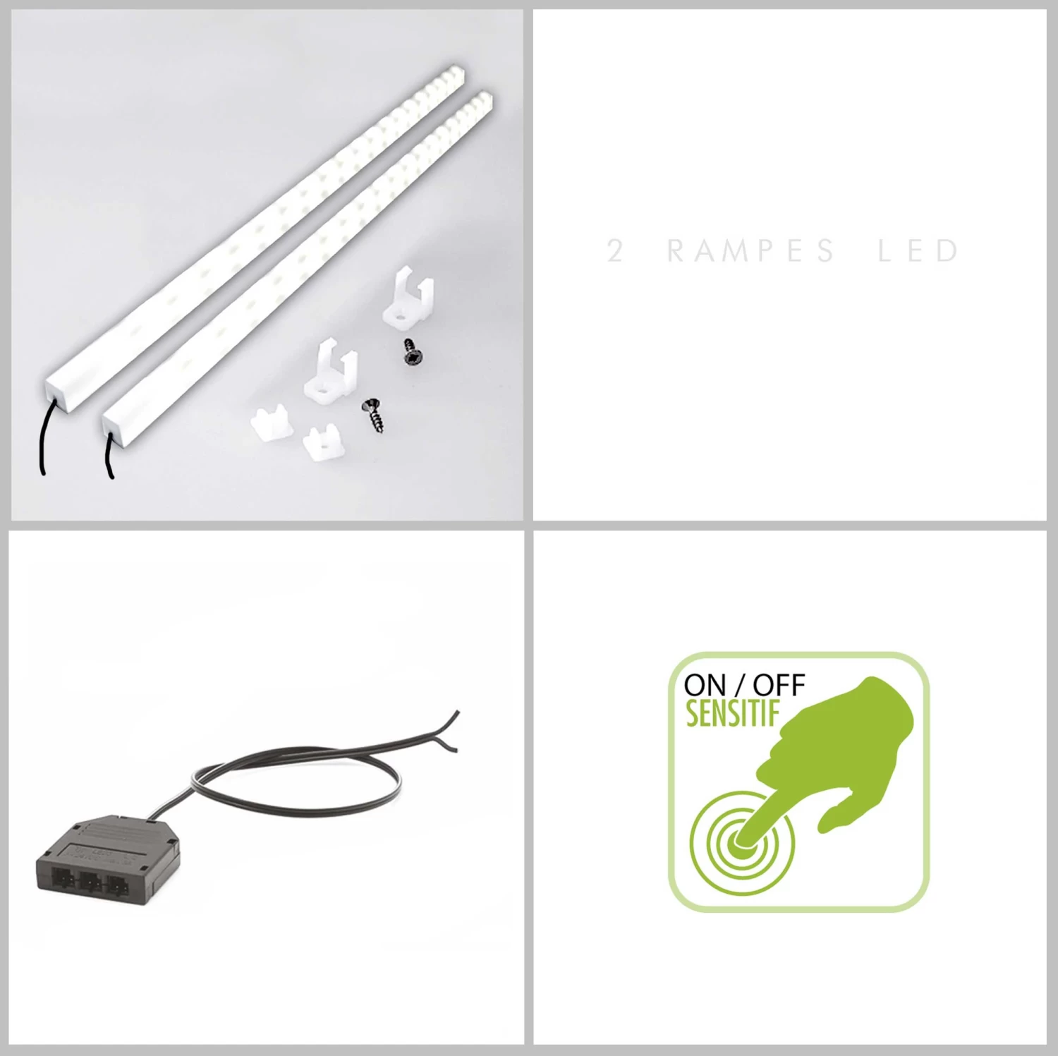LED Verlichting Paxton Voor Tweepersoonsbed - Donkergrijs 3 LED Verlichting Paxton Voor Tweepersoonsbed - Donkergrijs