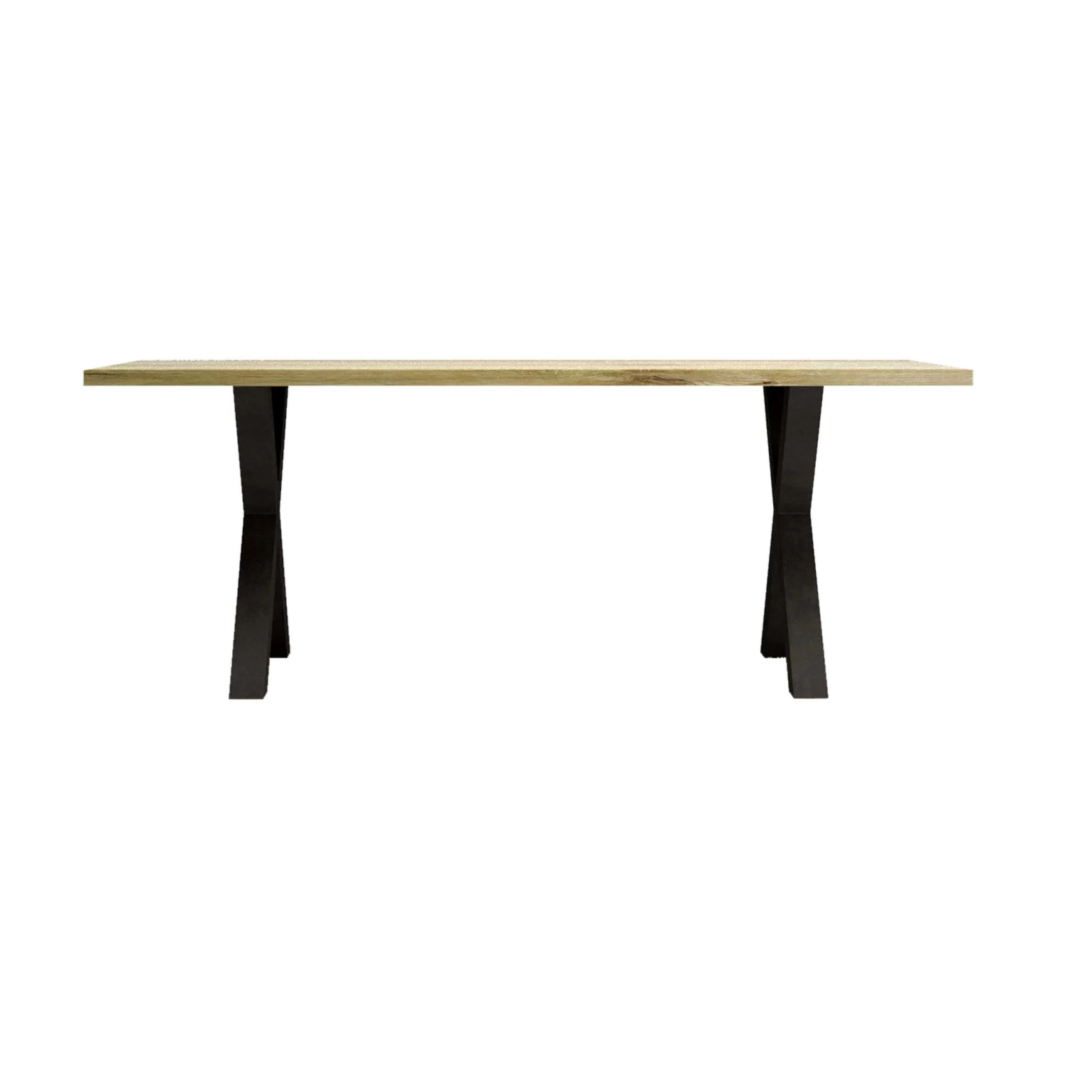 Eettafel Becky Met Twee Kruispoten 200cm - Bruin - Afbeelding 4