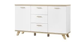 Dressoir Ousmane 144cm Met 2 Deuren & 3 Lades - Wit/eik -Songmics Winkel 3216 221 pe a cut c4bf