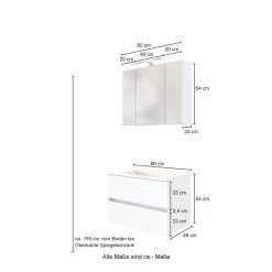 Badkamercombinatie Luna 2-delig 80cm - Grafiet/eik -Songmics Winkel 334.1.3183 5 10c2