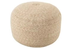 Poef Miami Outdoor Polyester Naturel/wit