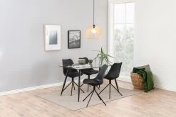 Eettafel Wilhelm 140x80 - Glas/zwart -Songmics Winkel 36D04710 C337 4459 838C 943C8008E612 d836