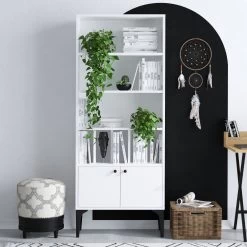 Boekenplank Emerald 60x175x30cm | Witte Afwerking -Songmics Winkel 393MRD1231 20 203 3524