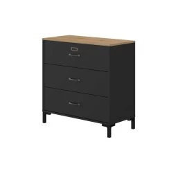 Commode Manno 3 Lades - Zwart/Helvezia Eik -Songmics Winkel 3 INDUSTRIEL CE10 ME13 53 1E13046 03 a083