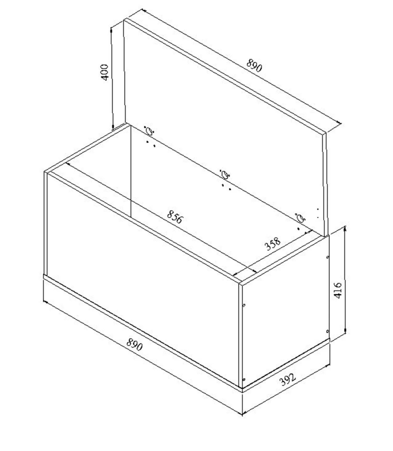 Bank Knox Met Opbergruimte - Wit/zwart 5 Bank Knox Met Opbergruimte - Wit/zwart - Afbeelding 3