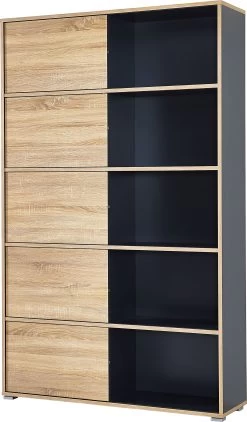 Boeken- & Opbergkast Tyson - Antraciet/eik -Songmics Winkel 4037 161 pe dek a1 cut e80a