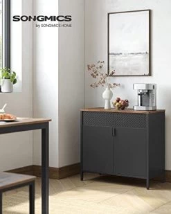 Songmics Opbergkast Met Dubbele Deur In Industriële Stijl - Rustiek/Zwart -Songmics Winkel 414mahRds6L. SL500 a f2b1