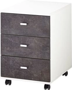 Ladeblok Aldo 3 Lades - Wit/basalt -Songmics Winkel 4151 261 pe a cut f313